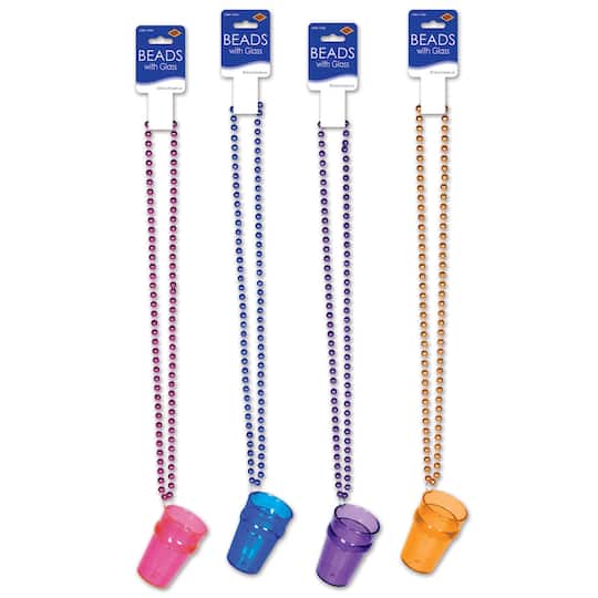 Beistle 33" Multicolor Beads with Glass, 4ct.
